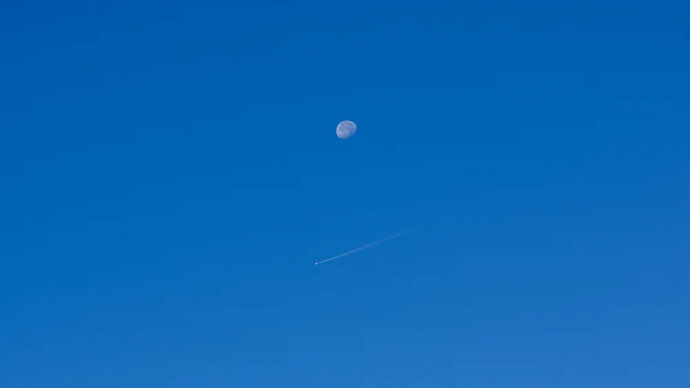 October morning moon gets visited